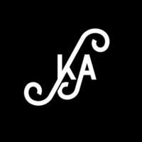 k-Buchstaben-Logo-Design auf schwarzem Hintergrund. k kreative Initialen schreiben Logo-Konzept. k Briefgestaltung. ka weißes Buchstabendesign auf schwarzem Hintergrund. ka, ka-Logo vektor