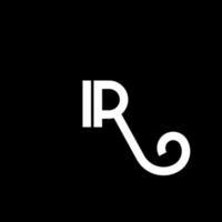 ir brev logotyp design på svart bakgrund. ir kreativa initialer brev logotyp koncept. ir brev design. ir vit bokstavsdesign på svart bakgrund. ir, ir logotyp vektor