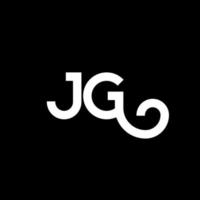 Jg-Brief-Logo-Design auf schwarzem Hintergrund. jg kreatives Initialen-Buchstaben-Logo-Konzept. jg Briefgestaltung. jg weißes Buchstabendesign auf schwarzem Hintergrund. jg, jg-Logo vektor