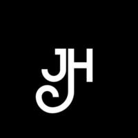 jh brev logotyp design på svart bakgrund. jh kreativa initialer brev logotyp koncept. jh bokstavsdesign. jh vit bokstavsdesign på svart bakgrund. jh, jh logotyp vektor