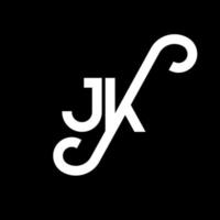 jk brev logotyp design på svart bakgrund. jk kreativa initialer bokstavslogotyp koncept. jk bokstavsdesign. jk vit bokstavsdesign på svart bakgrund. jk, jk logotyp vektor