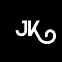jk brev logotyp design på svart bakgrund. jk kreativa initialer bokstavslogotyp koncept. jk bokstavsdesign. jk vit bokstavsdesign på svart bakgrund. jk, jk logotyp vektor