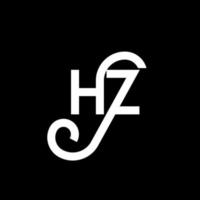 hz-Brief-Logo-Design auf schwarzem Hintergrund. hz kreative Initialen schreiben Logo-Konzept. hz Briefgestaltung. hz weißes Buchstabendesign auf schwarzem Hintergrund. Hz, Hz-Logo vektor