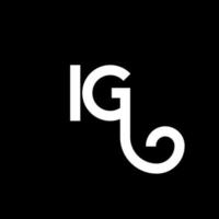 ig-Buchstaben-Logo-Design auf schwarzem Hintergrund. ig kreative Initialen schreiben Logo-Konzept. ig Briefgestaltung. ig weißes Buchstabendesign auf schwarzem Hintergrund. ig, ig-Logo vektor