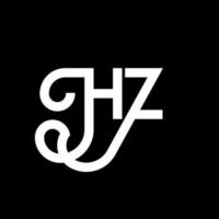 hz brev logotyp design på svart bakgrund. hz kreativa initialer bokstavslogotyp koncept. hz bokstavsdesign. hz vit bokstavsdesign på svart bakgrund. hz, hz logotyp vektor