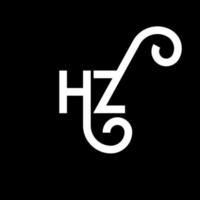 hz brev logotyp design på svart bakgrund. hz kreativa initialer bokstavslogotyp koncept. hz bokstavsdesign. hz vit bokstavsdesign på svart bakgrund. hz, hz logotyp vektor