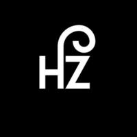 hz-Brief-Logo-Design auf schwarzem Hintergrund. hz kreative Initialen schreiben Logo-Konzept. hz Briefgestaltung. hz weißes Buchstabendesign auf schwarzem Hintergrund. Hz, Hz-Logo vektor