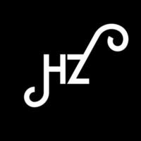 hz-Brief-Logo-Design auf schwarzem Hintergrund. hz kreative Initialen schreiben Logo-Konzept. hz Briefgestaltung. hz weißes Buchstabendesign auf schwarzem Hintergrund. Hz, Hz-Logo vektor