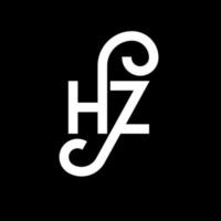 hz brev logotyp design på svart bakgrund. hz kreativa initialer bokstavslogotyp koncept. hz bokstavsdesign. hz vit bokstavsdesign på svart bakgrund. hz, hz logotyp vektor