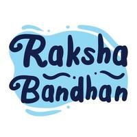 Raksha Bandhan blauer Schriftzug vektor