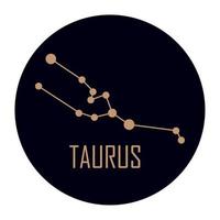 taurus costellation gyllene stjärnor vektor