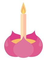 Kerze in rosa Lotus vektor