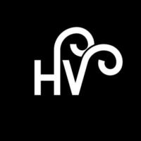 hv brev logotyp design på svart bakgrund. hv kreativa initialer bokstavslogotyp koncept. hv bokstavsdesign. hv vit bokstavsdesign på svart bakgrund. hv, hv logotyp vektor