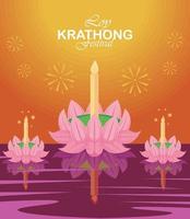 Loy Krathong-Schriftzug vektor