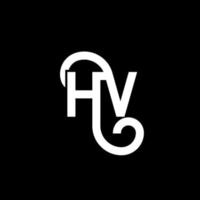 hv brev logotyp design på svart bakgrund. hv kreativa initialer bokstavslogotyp koncept. hv bokstavsdesign. hv vit bokstavsdesign på svart bakgrund. hv, hv logotyp vektor