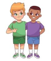 interracial kleine Jungs Freunde vektor