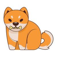 wütender shiba inu charakter vektor