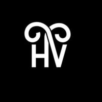 hv brev logotyp design på svart bakgrund. hv kreativa initialer bokstavslogotyp koncept. hv bokstavsdesign. hv vit bokstavsdesign på svart bakgrund. hv, hv logotyp vektor