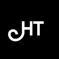 ht-Brief-Logo-Design auf schwarzem Hintergrund. ht kreative Initialen schreiben Logo-Konzept. ht-Briefgestaltung. ht weißes Buchstabendesign auf schwarzem Hintergrund. ht, ht-Logo vektor