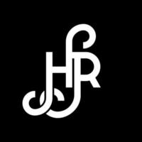 hr-Brief-Logo-Design auf schwarzem Hintergrund. hr kreative Initialen schreiben Logo-Konzept. Hr-Briefgestaltung. hr weißes Buchstabendesign auf schwarzem Hintergrund. hr, hr-Logo vektor