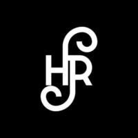 hr brev logotyp design på svart bakgrund. hr kreativa initialer brev logotyp koncept. hr brevdesign. hr vit bokstavsdesign på svart bakgrund. hr, hr logotyp vektor