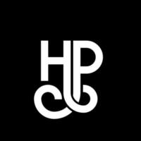 hp letter logotyp design på svart bakgrund. hp kreativa initialer bokstavslogotyp koncept. hp bokstavsdesign. hp vit bokstavsdesign på svart bakgrund. hp, hp logotyp vektor