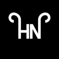 hn brev logotyp design på svart bakgrund. hn kreativa initialer brev logotyp koncept. hn bokstavsdesign. hn vit bokstav design på svart bakgrund. hn, hn logotyp vektor