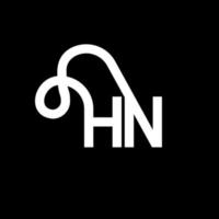 hn-Buchstaben-Logo-Design auf schwarzem Hintergrund. hn kreative Initialen schreiben Logo-Konzept. hn Briefgestaltung. hn weißes Buchstabendesign auf schwarzem Hintergrund. hn, hn-Logo vektor
