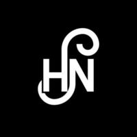 hn brev logotyp design på svart bakgrund. hn kreativa initialer brev logotyp koncept. hn bokstavsdesign. hn vit bokstav design på svart bakgrund. hn, hn logotyp vektor