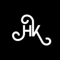 hk brev logotyp design på svart bakgrund. hk kreativa initialer bokstavslogotyp koncept. hh bokstavsdesign. hk vit bokstavsdesign på svart bakgrund. hk, hk logotyp vektor