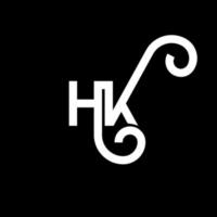 hk brev logotyp design på svart bakgrund. hk kreativa initialer bokstavslogotyp koncept. hh bokstavsdesign. hk vit bokstavsdesign på svart bakgrund. hk, hk logotyp vektor