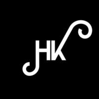 hk brev logotyp design på svart bakgrund. hk kreativa initialer bokstavslogotyp koncept. hh bokstavsdesign. hk vit bokstavsdesign på svart bakgrund. hk, hk logotyp vektor