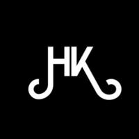 hk brev logotyp design på svart bakgrund. hk kreativa initialer bokstavslogotyp koncept. hh bokstavsdesign. hk vit bokstavsdesign på svart bakgrund. hk, hk logotyp vektor