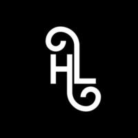 hl brev logotyp design på svart bakgrund. hl kreativa initialer bokstavslogotyp koncept. hl bokstavsdesign. hl vit bokstavsdesign på svart bakgrund. hl, hl logotyp vektor