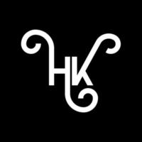 hk brev logotyp design på svart bakgrund. hk kreativa initialer bokstavslogotyp koncept. hh bokstavsdesign. hk vit bokstavsdesign på svart bakgrund. hk, hk logotyp vektor