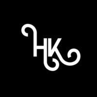 hk brev logotyp design på svart bakgrund. hk kreativa initialer bokstavslogotyp koncept. hh bokstavsdesign. hk vit bokstavsdesign på svart bakgrund. hk, hk logotyp vektor