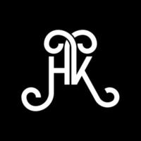 hk brev logotyp design på svart bakgrund. hk kreativa initialer bokstavslogotyp koncept. hh bokstavsdesign. hk vit bokstavsdesign på svart bakgrund. hk, hk logotyp vektor