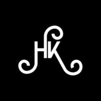 hk brev logotyp design på svart bakgrund. hk kreativa initialer bokstavslogotyp koncept. hh bokstavsdesign. hk vit bokstavsdesign på svart bakgrund. hk, hk logotyp vektor