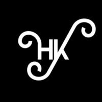 hk-Buchstaben-Logo-Design auf schwarzem Hintergrund. hk kreative Initialen schreiben Logo-Konzept. hh Briefgestaltung. hk weißes Buchstabendesign auf schwarzem Hintergrund. HK, HK-Logo vektor