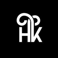 hk brev logotyp design på svart bakgrund. hk kreativa initialer bokstavslogotyp koncept. hh bokstavsdesign. hk vit bokstavsdesign på svart bakgrund. hk, hk logotyp vektor