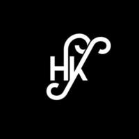 hk brev logotyp design på svart bakgrund. hk kreativa initialer bokstavslogotyp koncept. hh bokstavsdesign. hk vit bokstavsdesign på svart bakgrund. hk, hk logotyp vektor