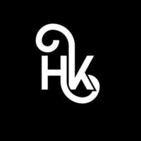 hk-Buchstaben-Logo-Design auf schwarzem Hintergrund. hk kreative Initialen schreiben Logo-Konzept. hh Briefgestaltung. hk weißes Buchstabendesign auf schwarzem Hintergrund. HK, HK-Logo vektor