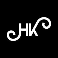 hk brev logotyp design på svart bakgrund. hk kreativa initialer bokstavslogotyp koncept. hh bokstavsdesign. hk vit bokstavsdesign på svart bakgrund. hk, hk logotyp vektor