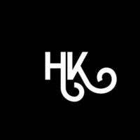 hk brev logotyp design på svart bakgrund. hk kreativa initialer bokstavslogotyp koncept. hh bokstavsdesign. hk vit bokstavsdesign på svart bakgrund. hk, hk logotyp vektor