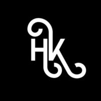 hk brev logotyp design på svart bakgrund. hk kreativa initialer bokstavslogotyp koncept. hh bokstavsdesign. hk vit bokstavsdesign på svart bakgrund. hk, hk logotyp vektor