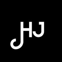 hj-Buchstaben-Logo-Design auf schwarzem Hintergrund. hj kreative Initialen schreiben Logo-Konzept. hj Briefgestaltung. hj weißes Buchstabendesign auf schwarzem Hintergrund. hj, hj-Logo vektor