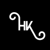 hk brev logotyp design på svart bakgrund. hk kreativa initialer bokstavslogotyp koncept. hh bokstavsdesign. hk vit bokstavsdesign på svart bakgrund. hk, hk logotyp vektor