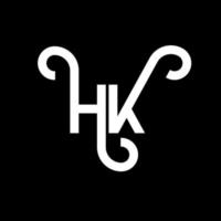 hk brev logotyp design på svart bakgrund. hk kreativa initialer bokstavslogotyp koncept. hh bokstavsdesign. hk vit bokstavsdesign på svart bakgrund. hk, hk logotyp vektor