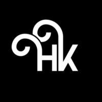 hk brev logotyp design på svart bakgrund. hk kreativa initialer bokstavslogotyp koncept. hh bokstavsdesign. hk vit bokstavsdesign på svart bakgrund. hk, hk logotyp vektor