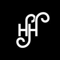 hh bokstavslogotypdesign på svart bakgrund. hh kreativa initialer bokstavslogotyp koncept. hh bokstavsdesign. hh vit bokstavsdesign på svart bakgrund. hh, hh logotyp vektor